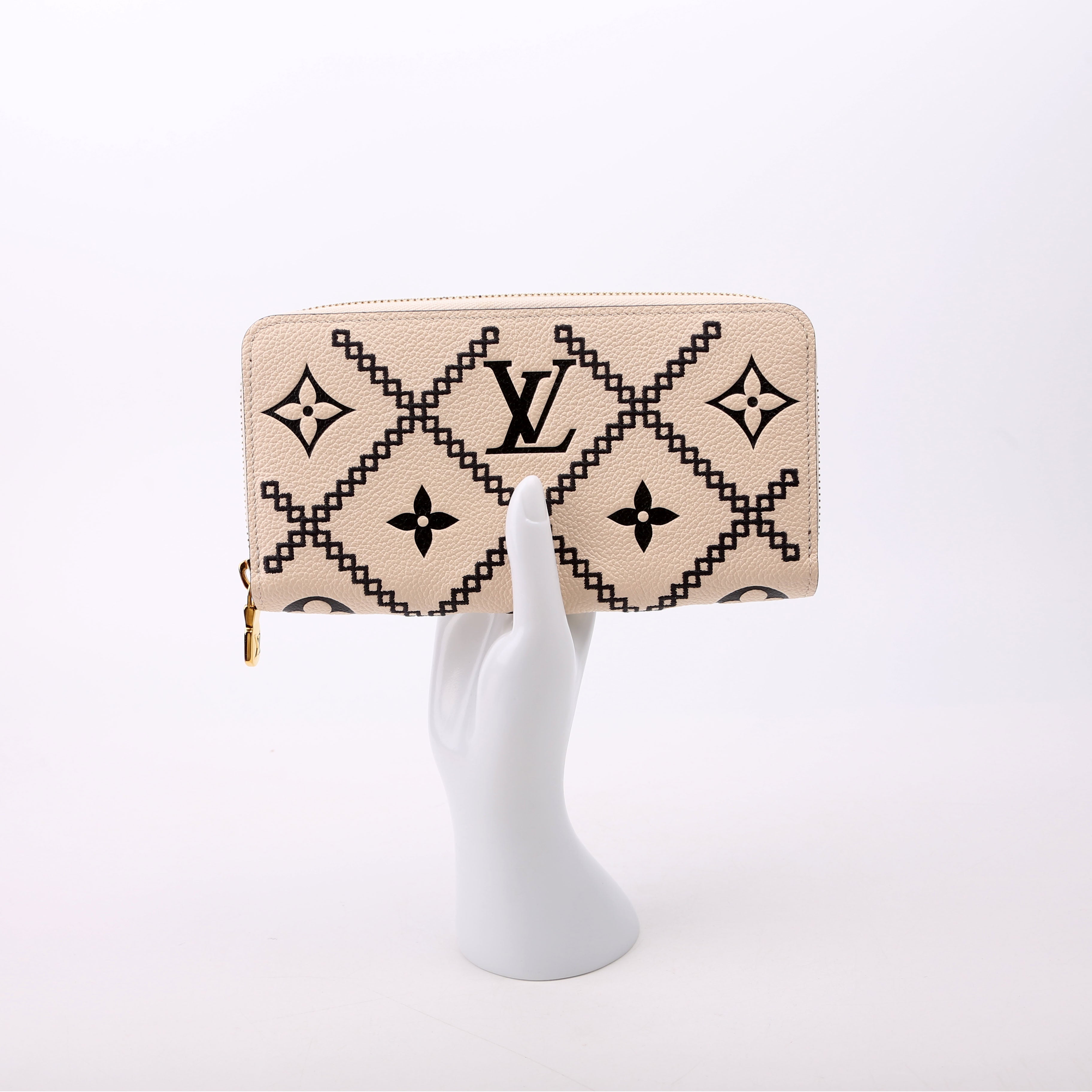Zippy Wallet Broderies Bicolor Empreinte White/Black
