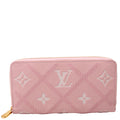 Zippy Wallet Broderies Bicolor Empreinte Pink