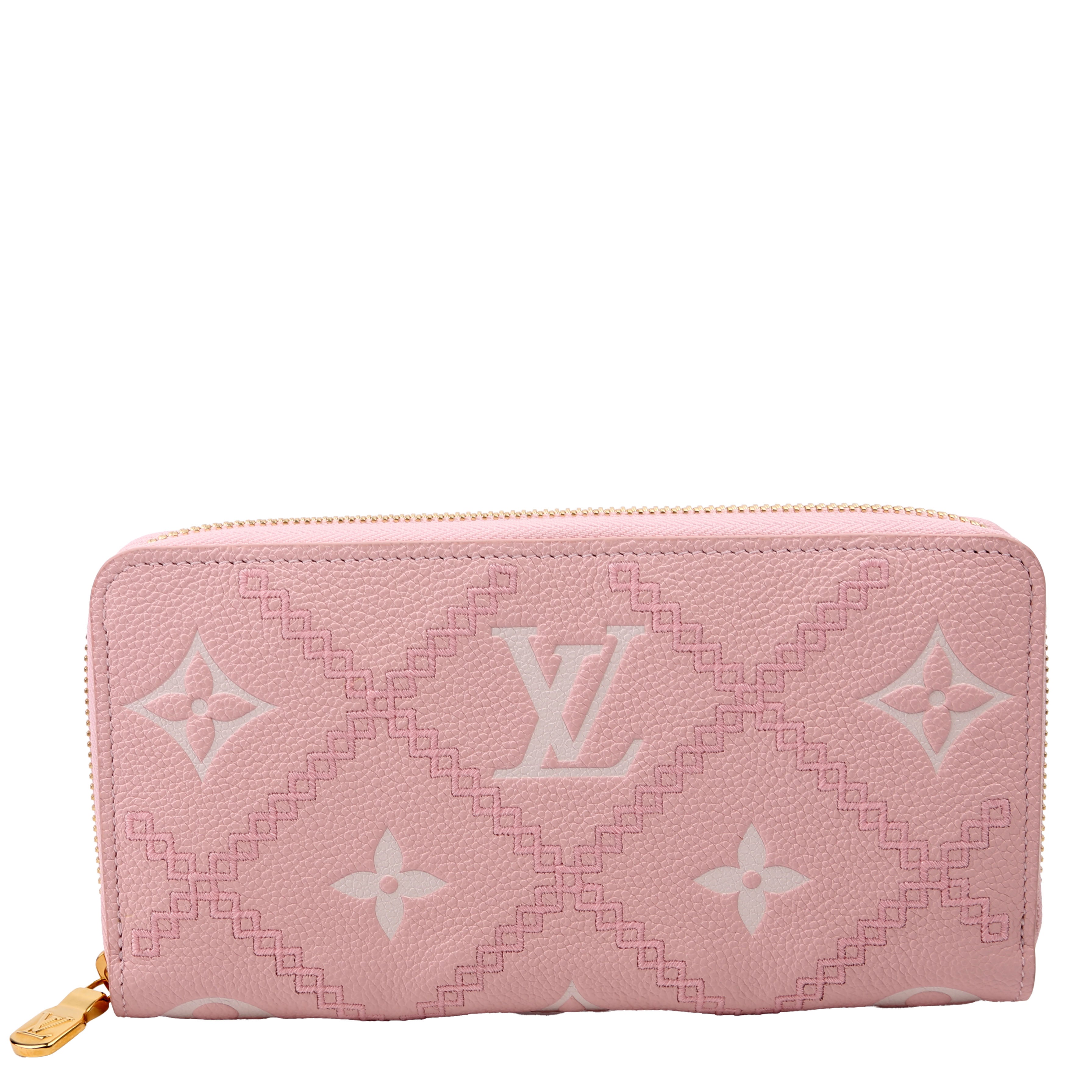 Zippy Wallet Broderies Bicolor Empreinte Pink