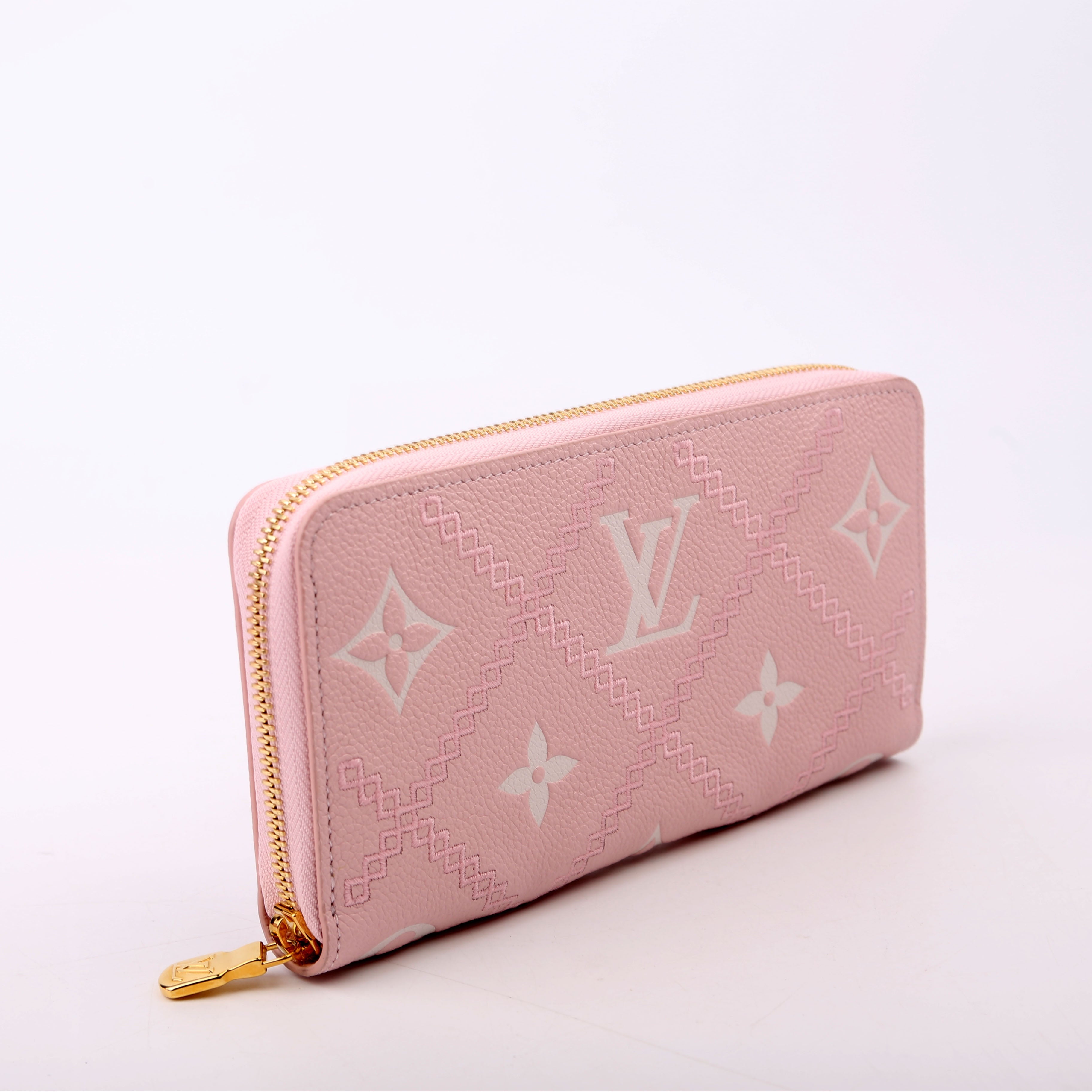 Zippy Wallet Broderies Bicolor Empreinte Pink
