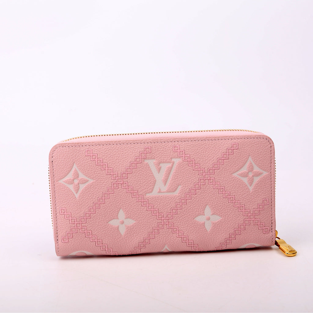 Zippy Wallet Broderies Bicolor Empreinte Pink