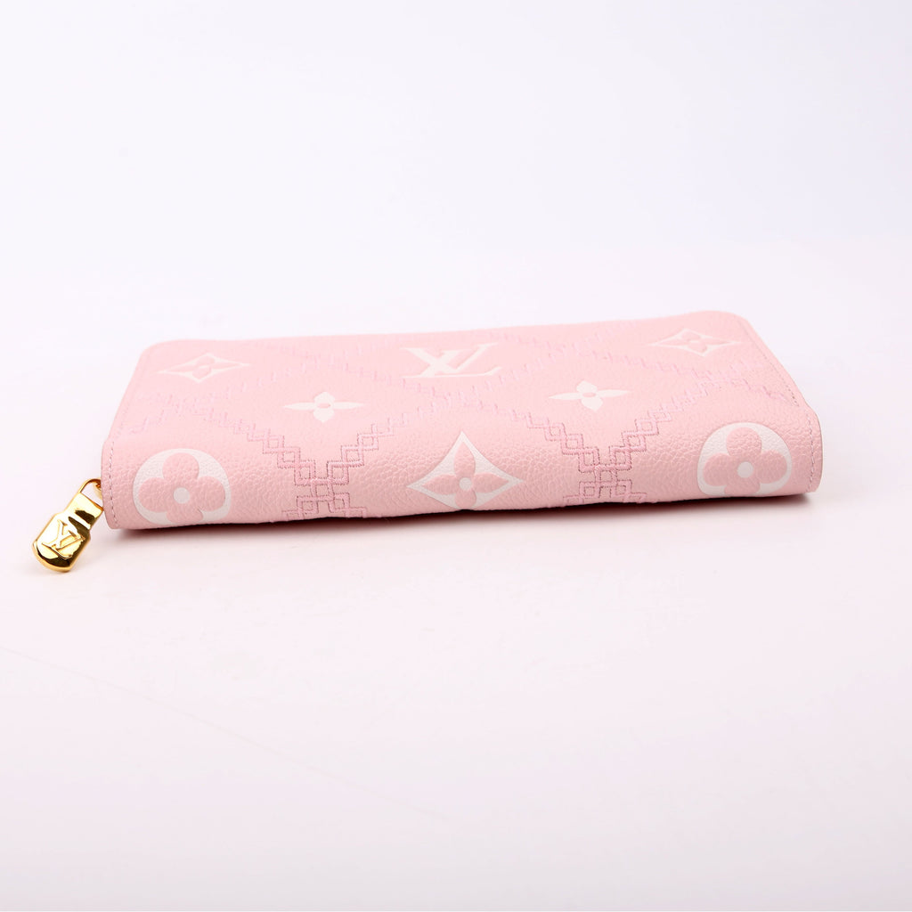Zippy Wallet Broderies Bicolor Empreinte Pink