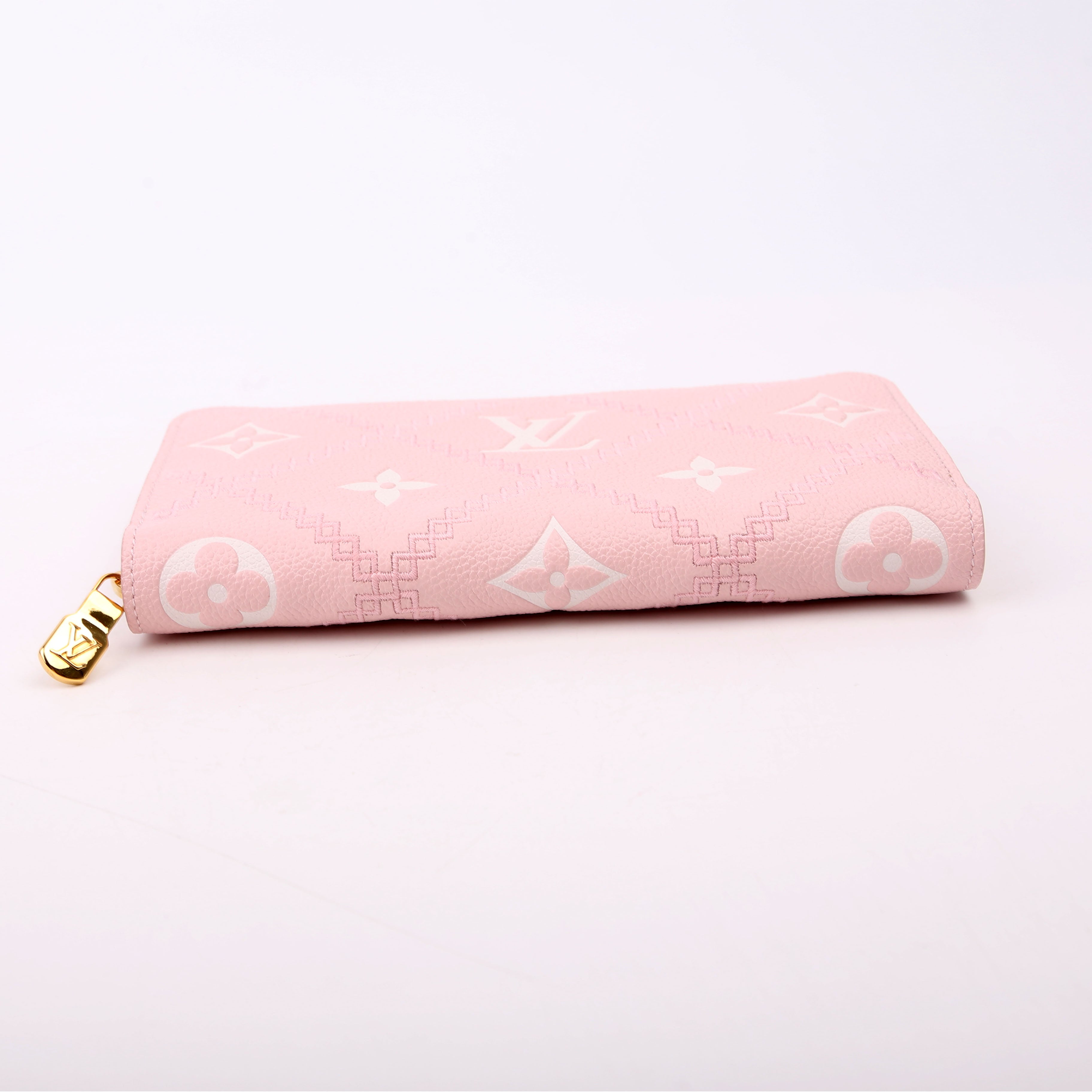 Zippy Wallet Broderies Bicolor Empreinte Pink