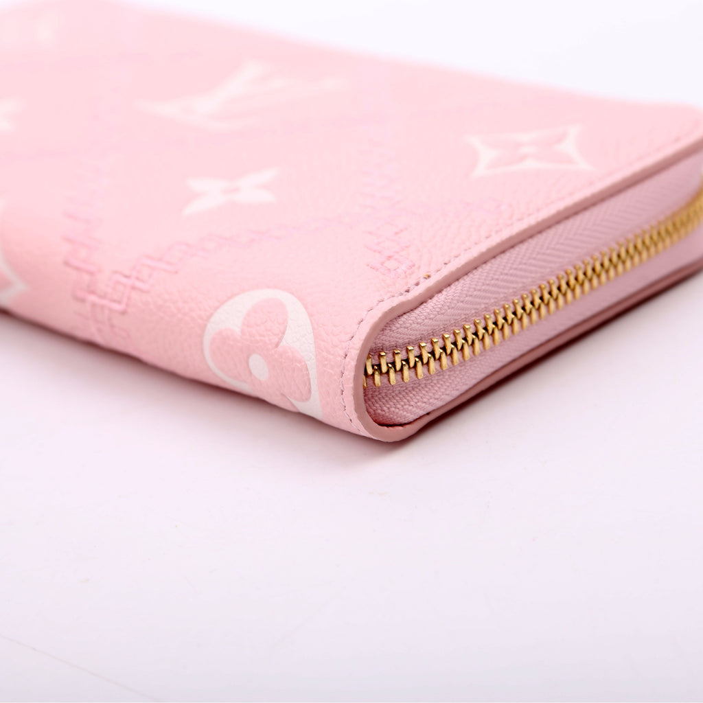 Zippy Wallet Broderies Bicolor Empreinte Pink