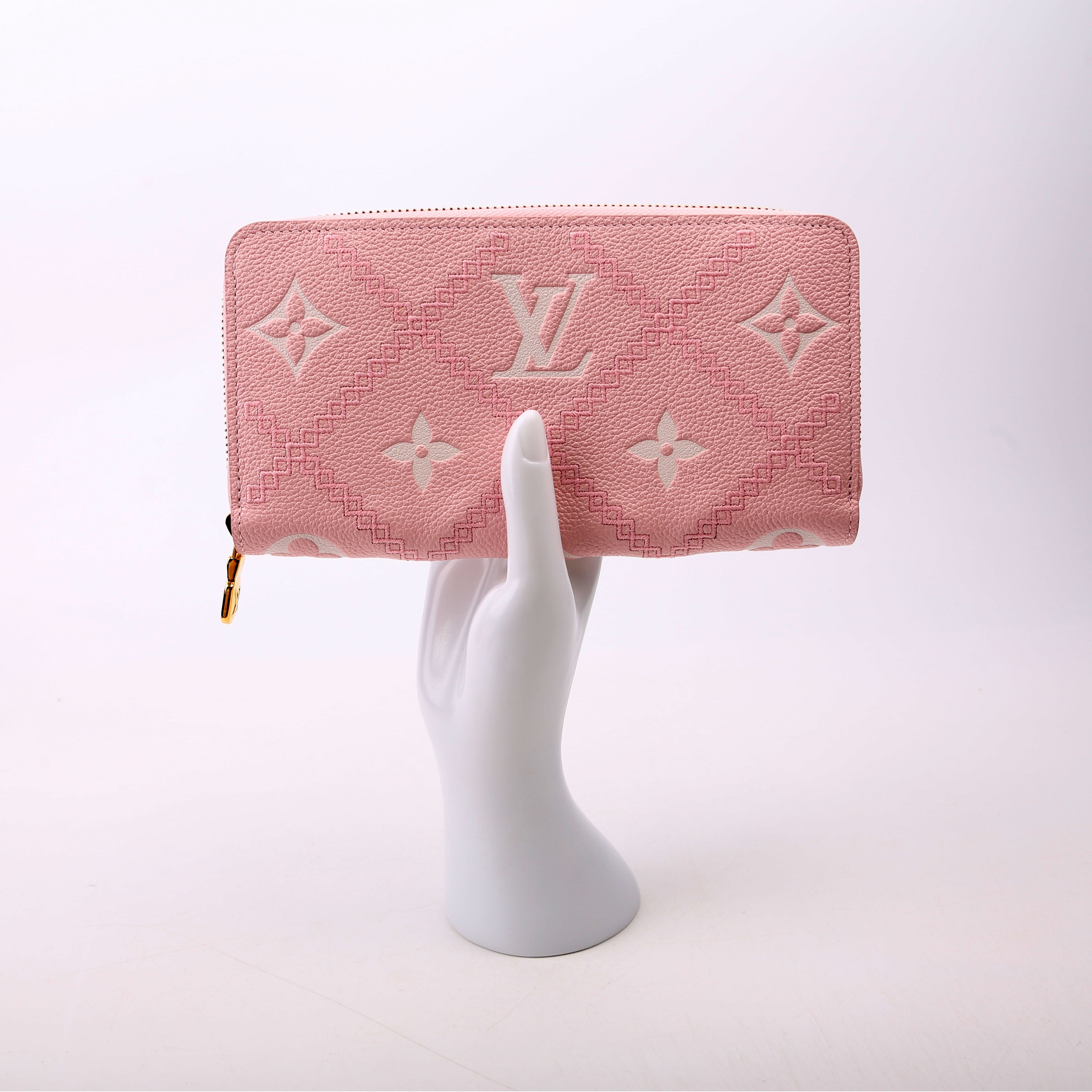Zippy Wallet Broderies Bicolor Empreinte Pink