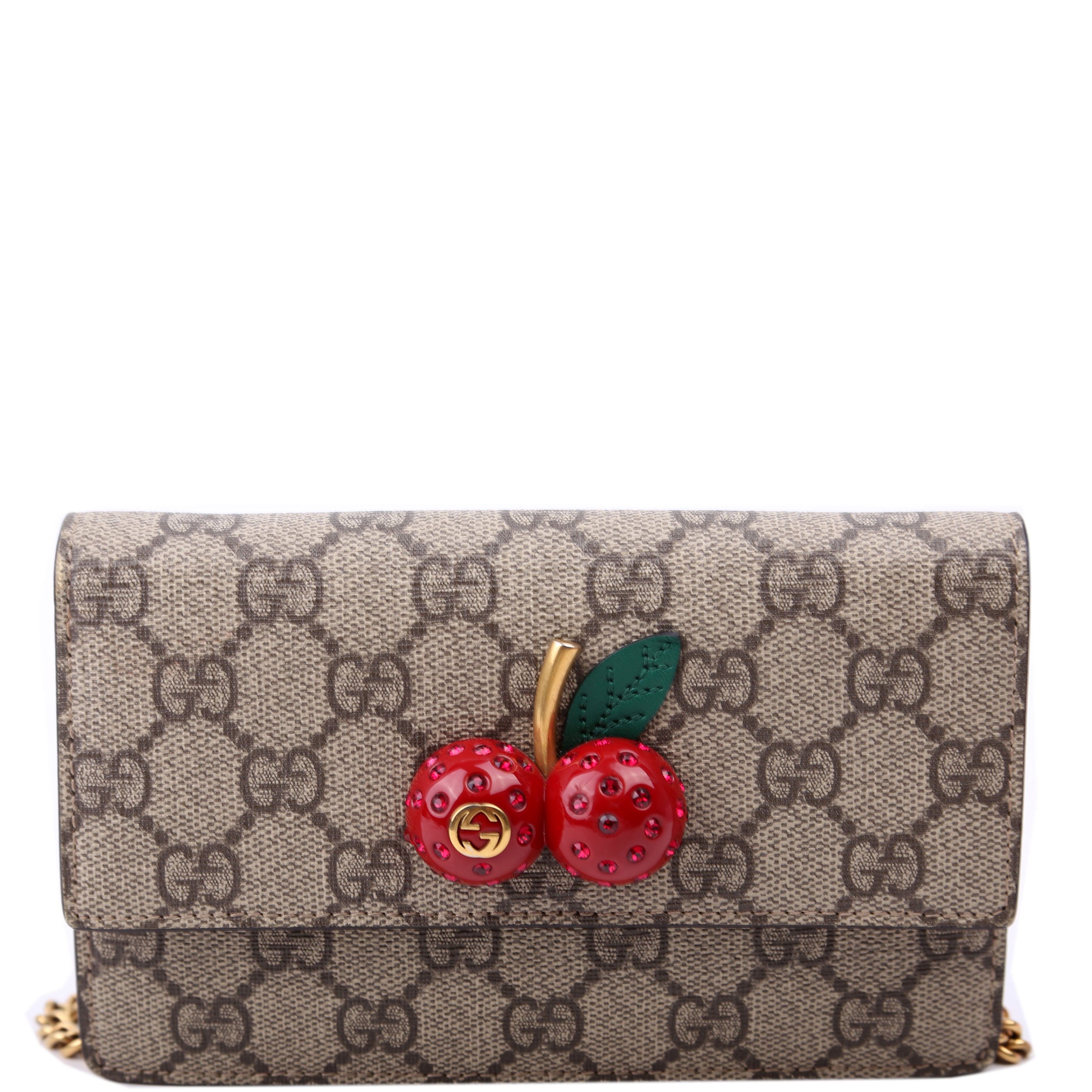 Gucci 481291 GG Supreme Cherries Mini Bag Red