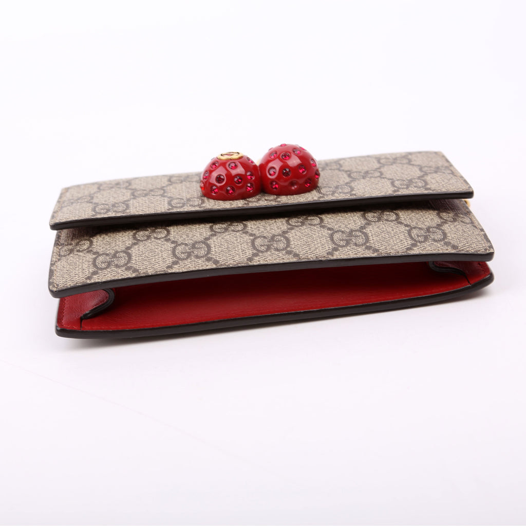 Gucci 481291 GG Supreme Cherries Mini Bag Red