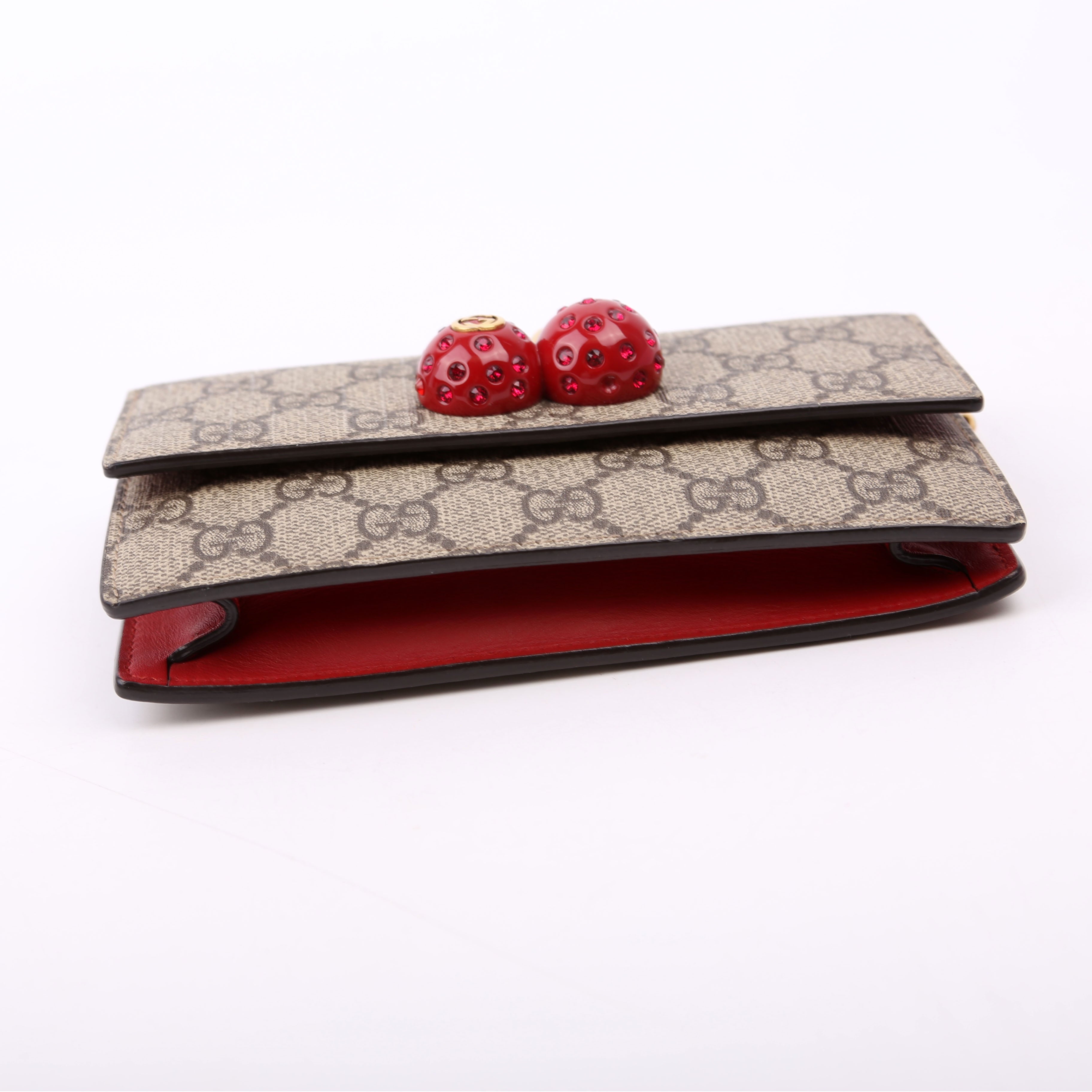 Gucci 481291 GG Supreme Cherries Mini Bag Red
