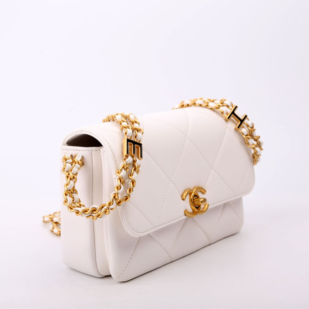 Mini Flap Bag RFID White