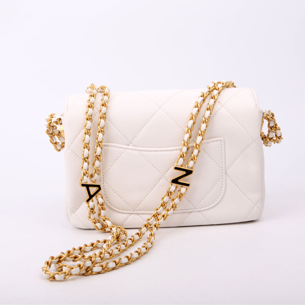 Mini Flap Bag RFID White