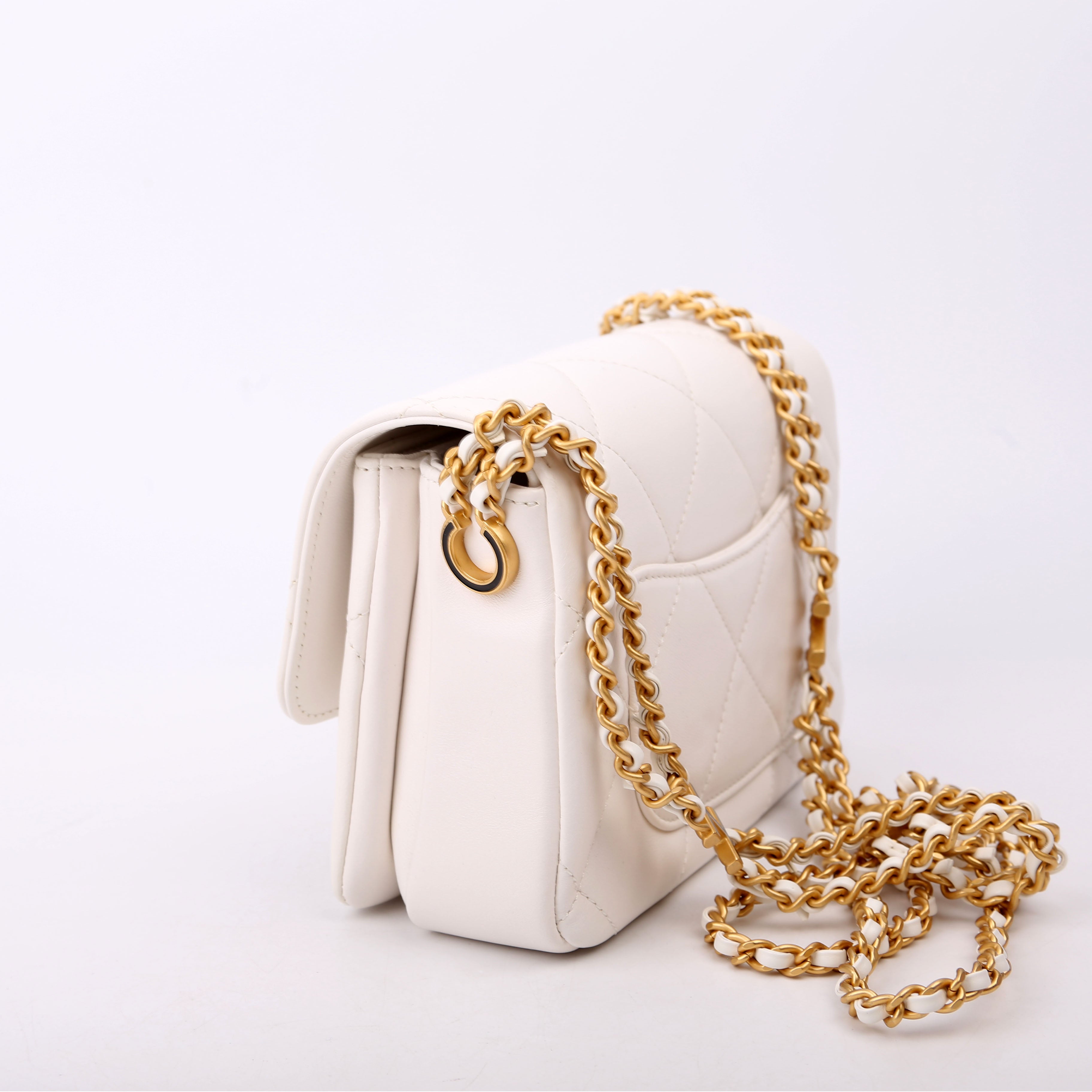 Mini Flap Bag RFID White