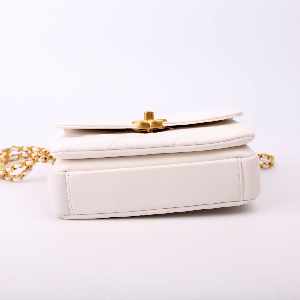Mini Flap Bag RFID White