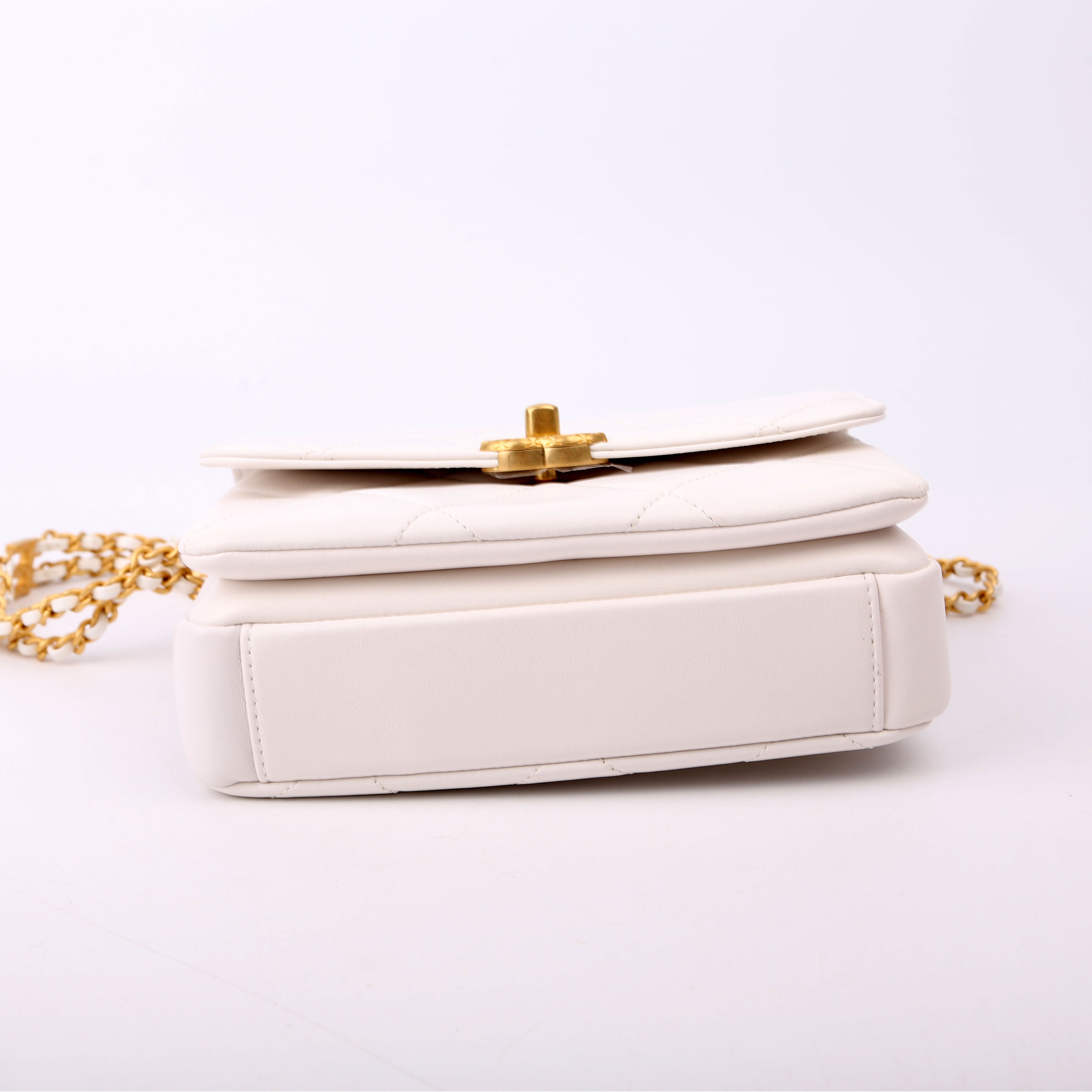 Mini Flap Bag RFID White