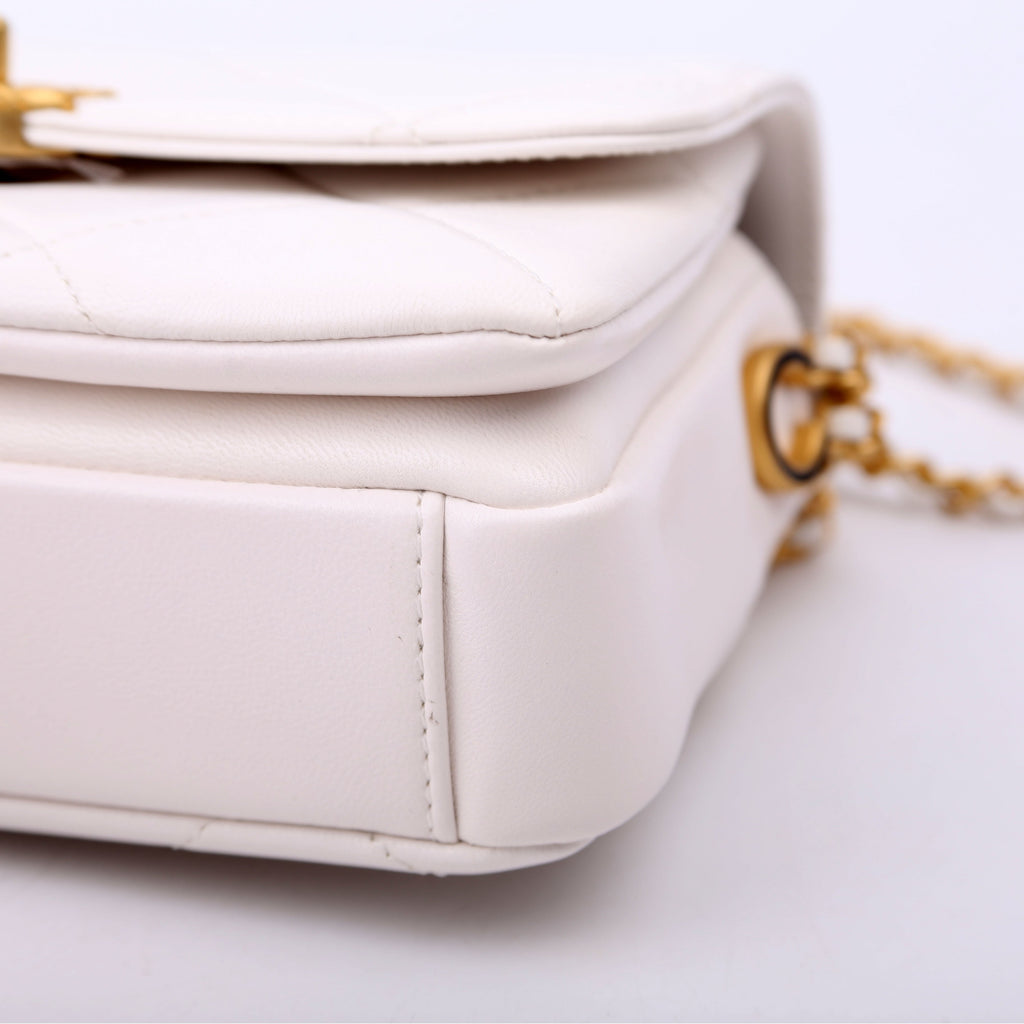 Mini Flap Bag RFID White