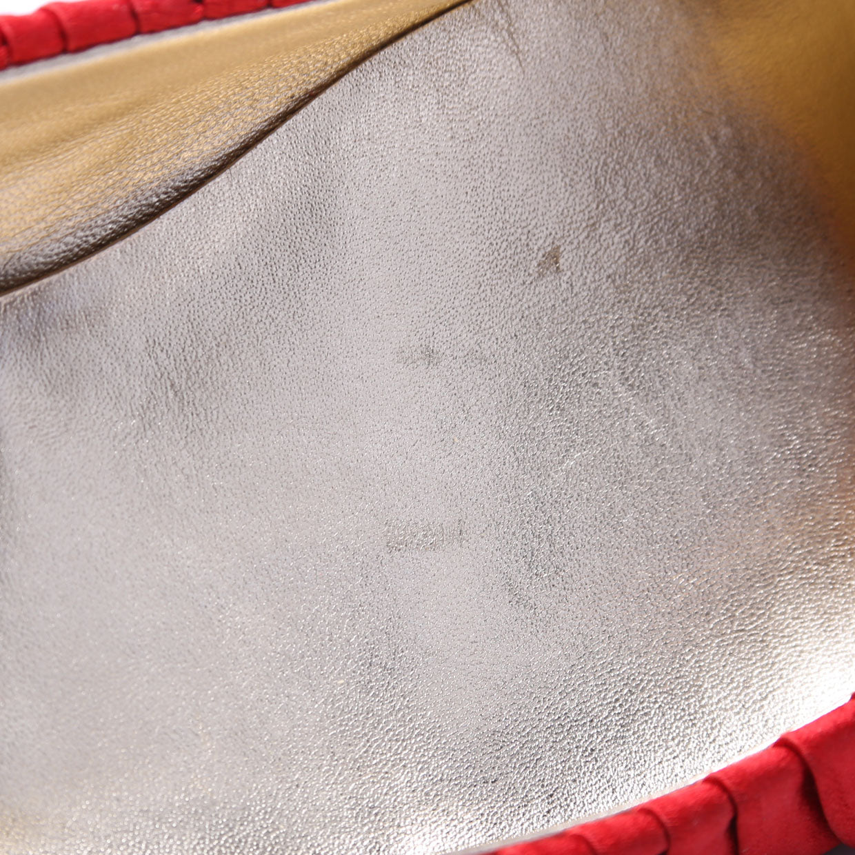 Satin Pleated Ballet Flats Size 41 Red