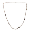 Classic Pearl Station Chain Long Necklace 925 Silver/Pearl