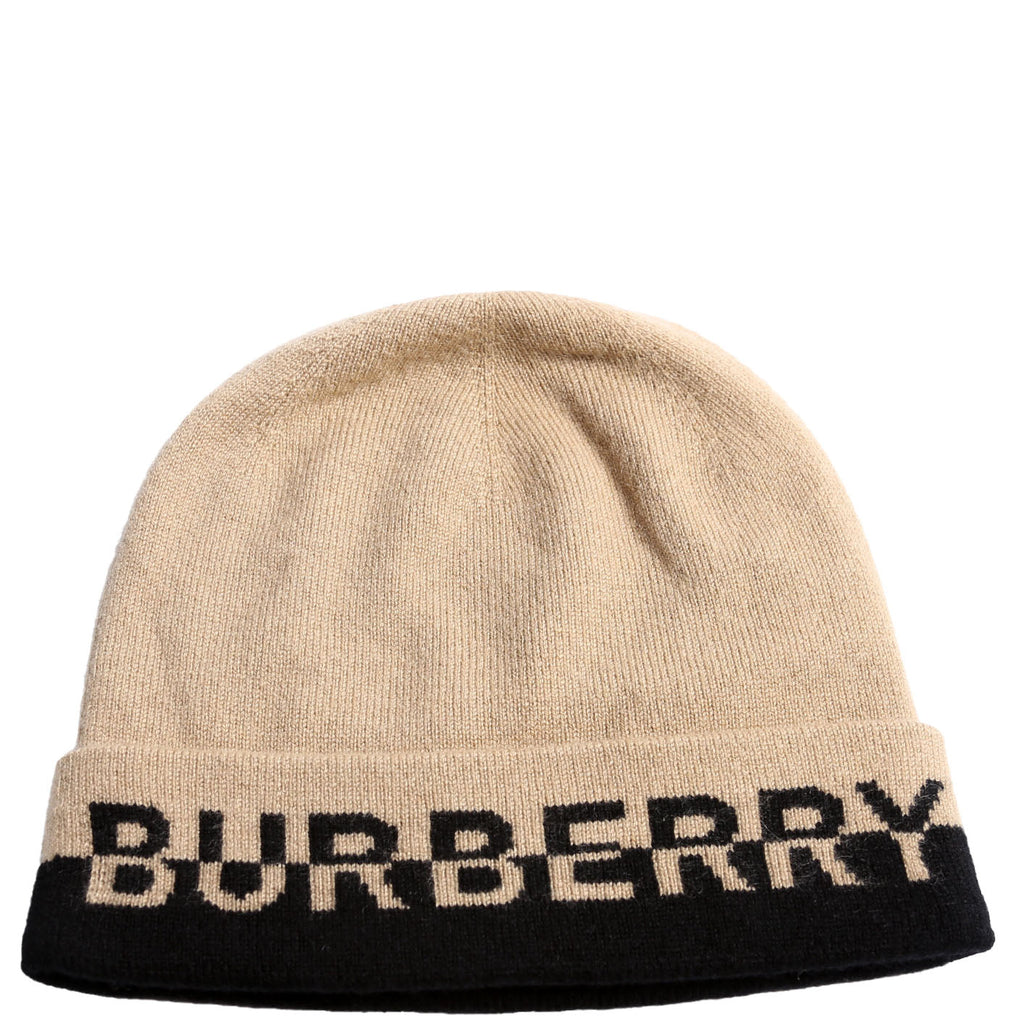 Logo Intarsia Cashmere-Blend Beanie Brown