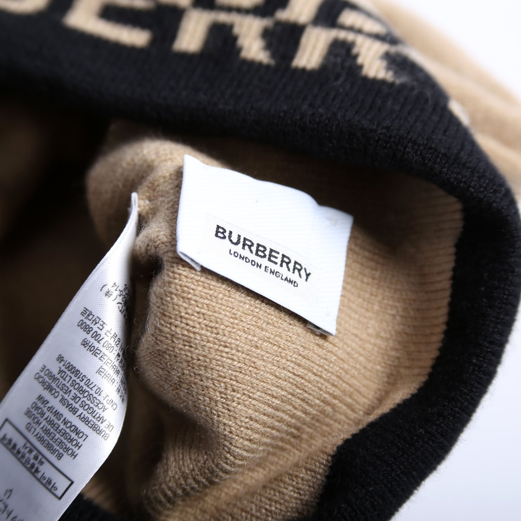 Logo Intarsia Cashmere-Blend Beanie Brown