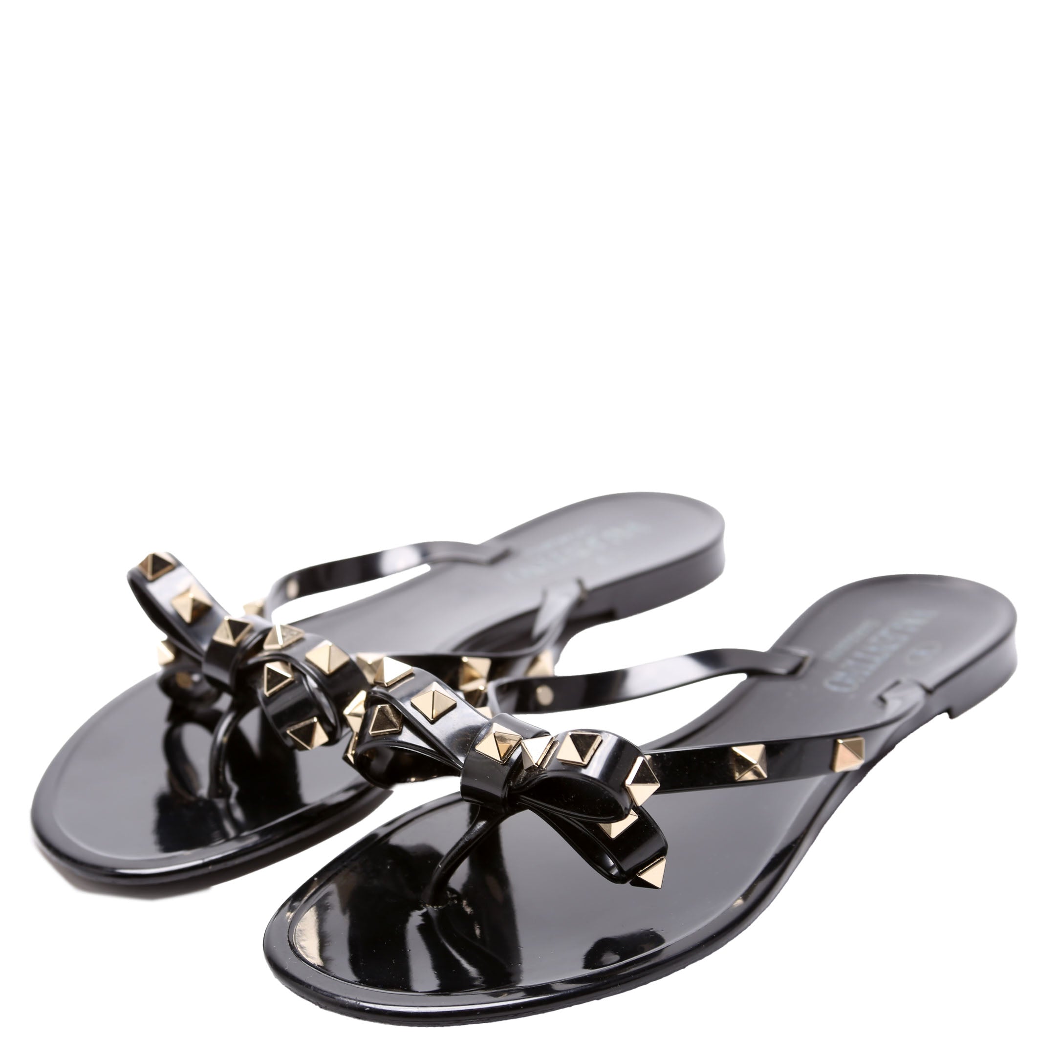 Rockstud Jelly Flip Flops Size 37 Black