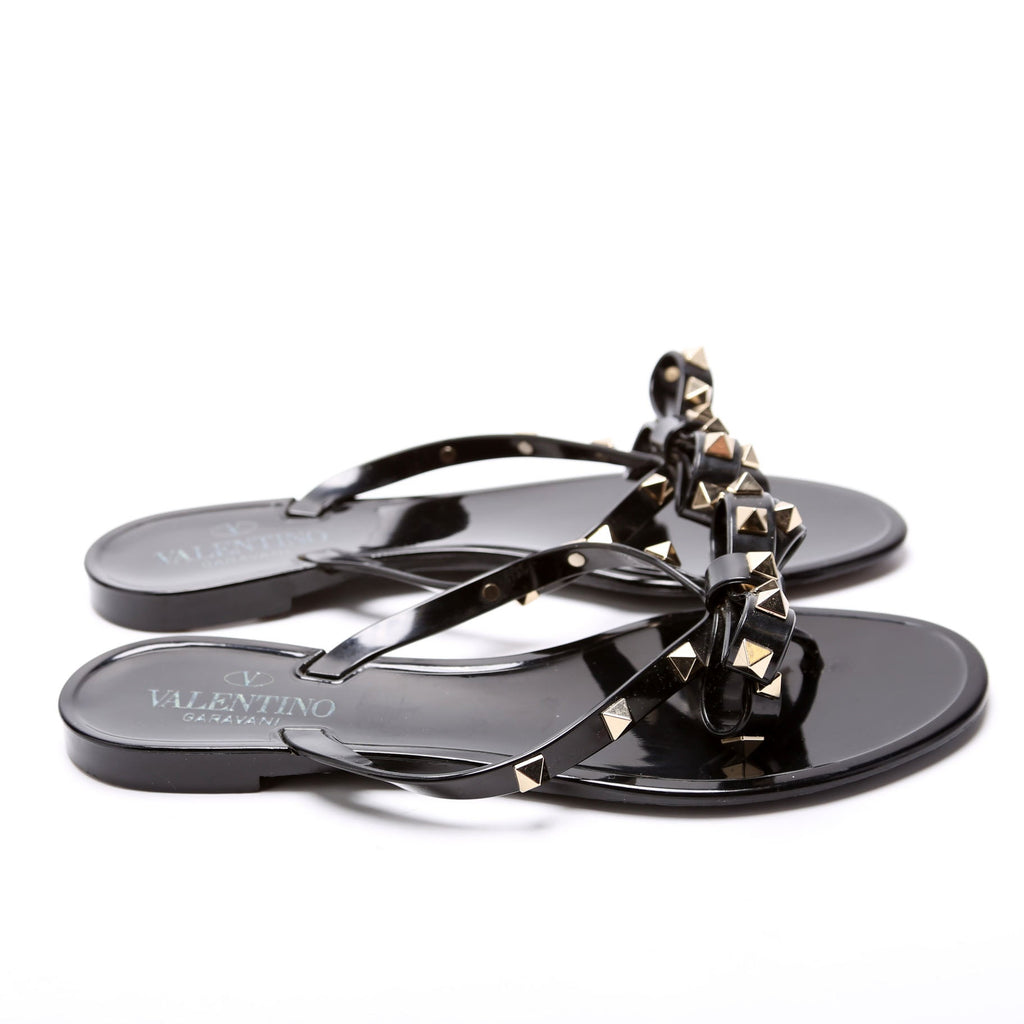 Rockstud Jelly Flip Flops Size 37 Black