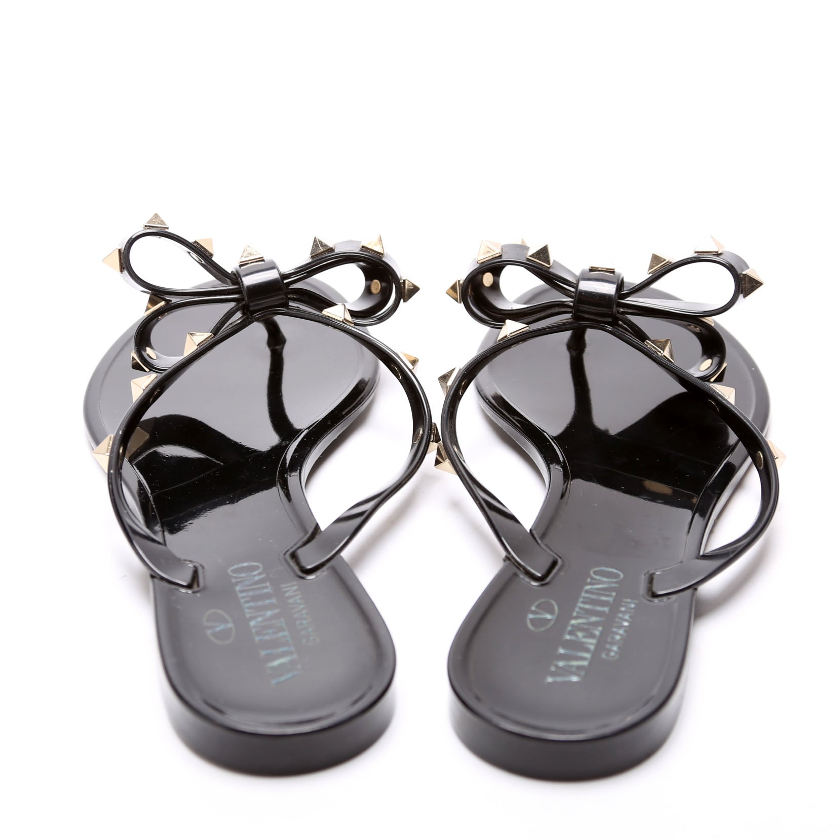 Rockstud Jelly Flip Flops Size 37 Black
