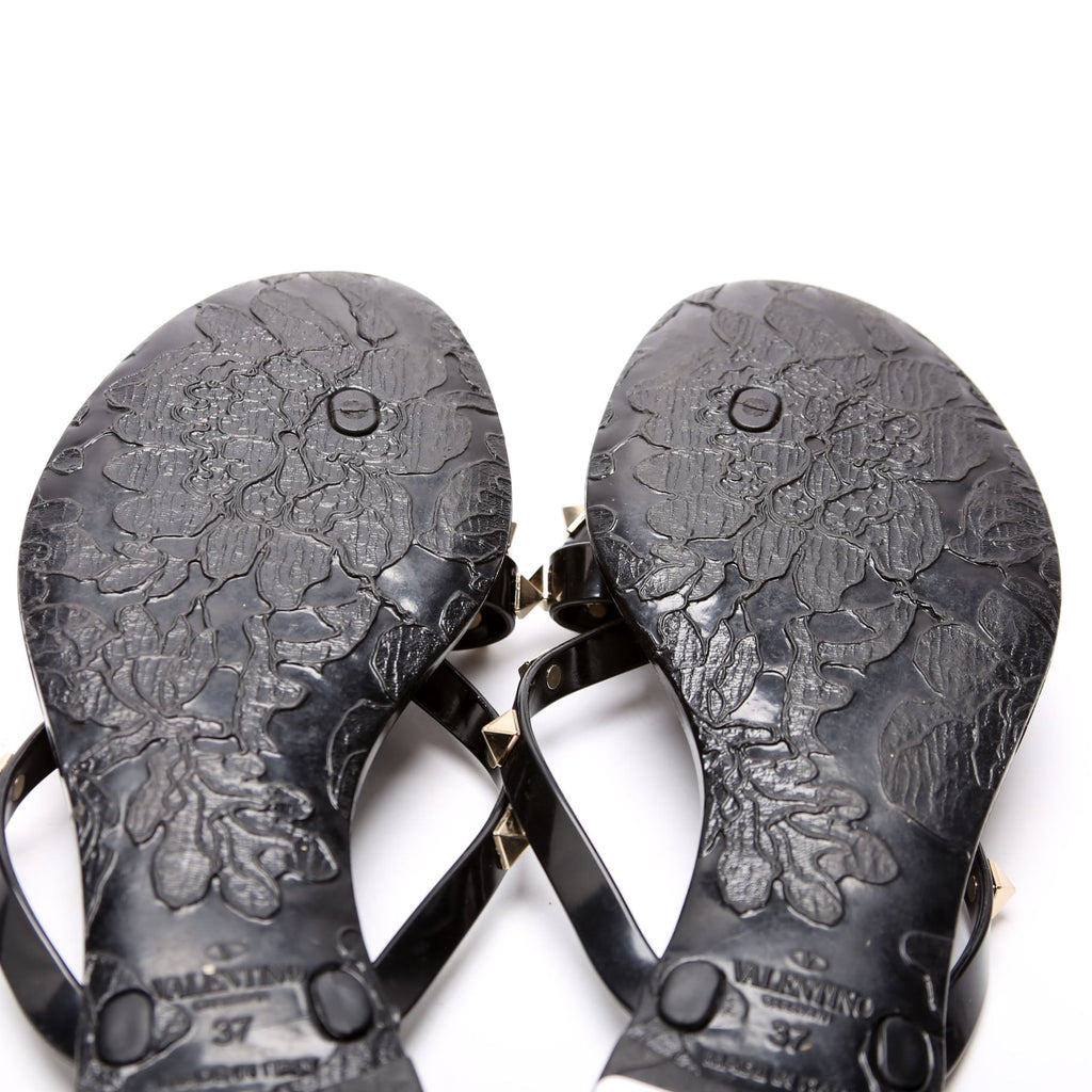 Rockstud Jelly Flip Flops Size 37 Black