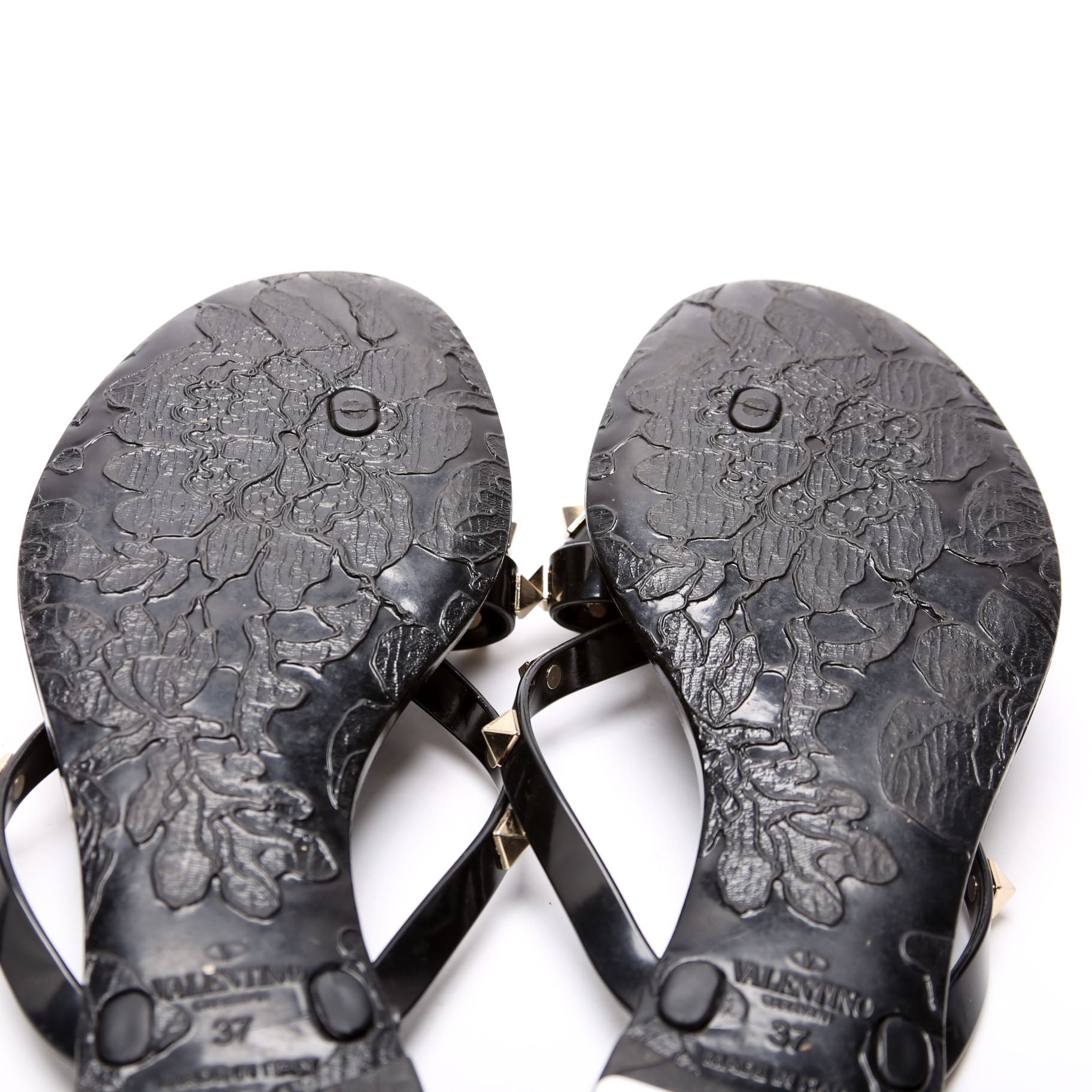 Rockstud Jelly Flip Flops Size 37 Black