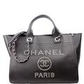 Deauville Studded Caviar Small Tote Black