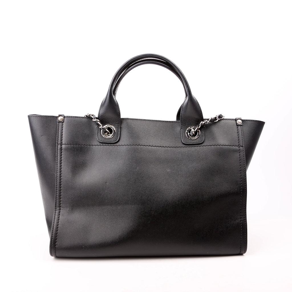 Deauville Studded Caviar Small Tote Black
