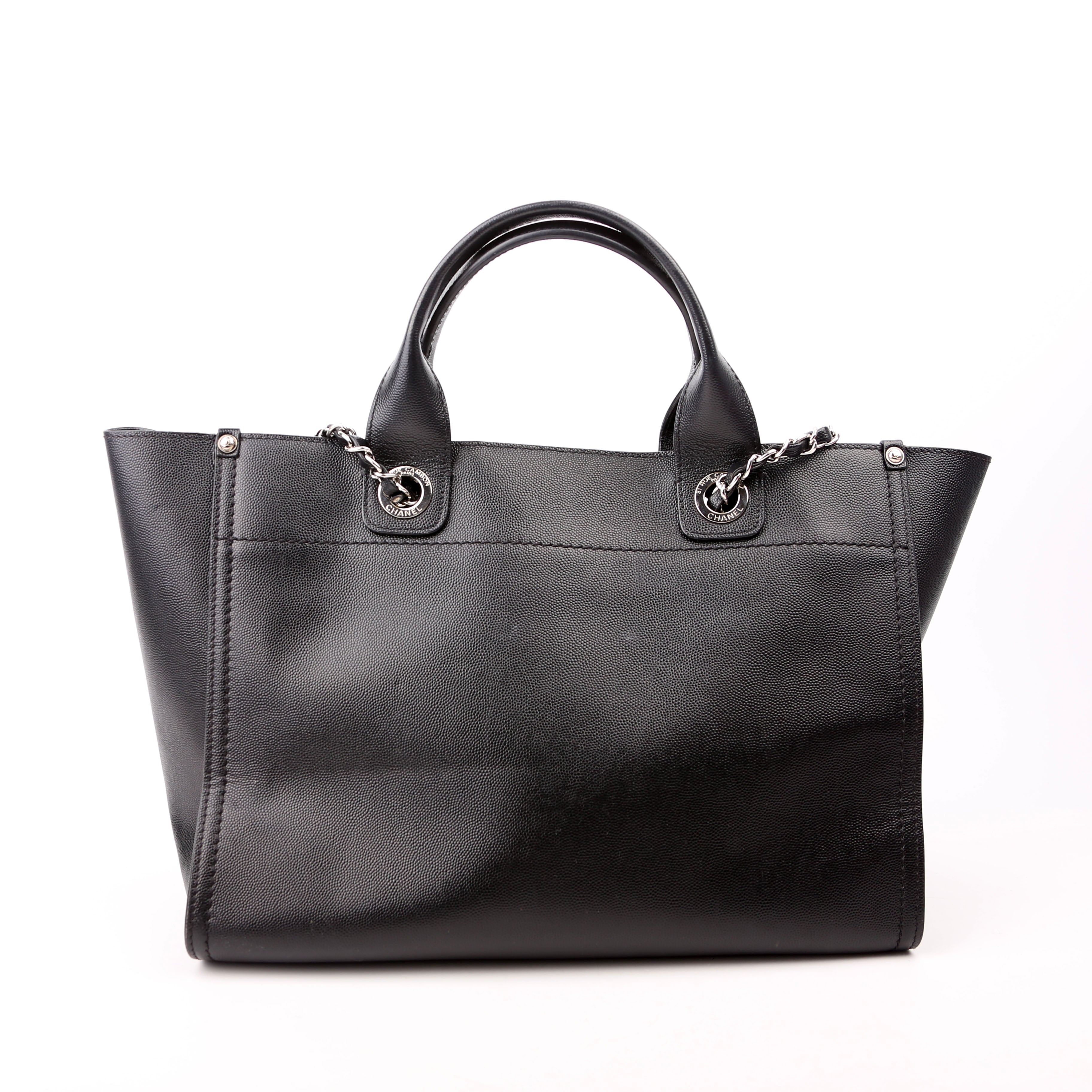 Deauville Studded Caviar Small Tote Black
