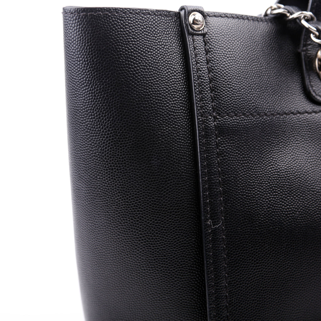 Deauville Studded Caviar Small Tote Black