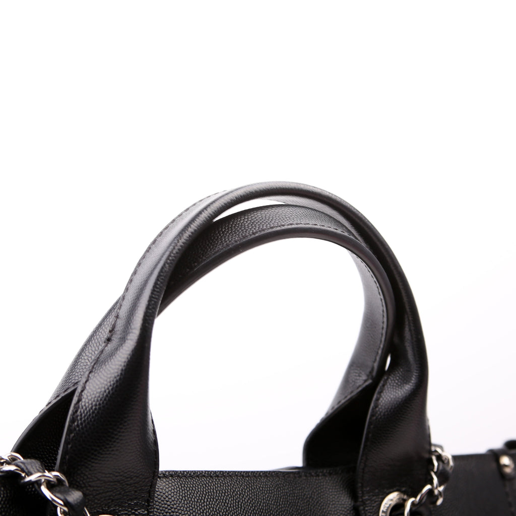 Deauville Studded Caviar Small Tote Black