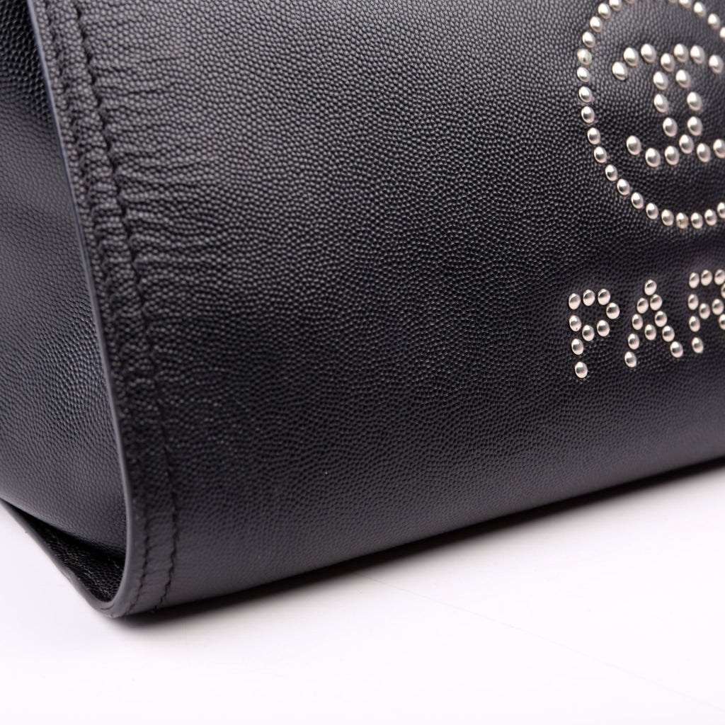 Deauville Studded Caviar Small Tote Black