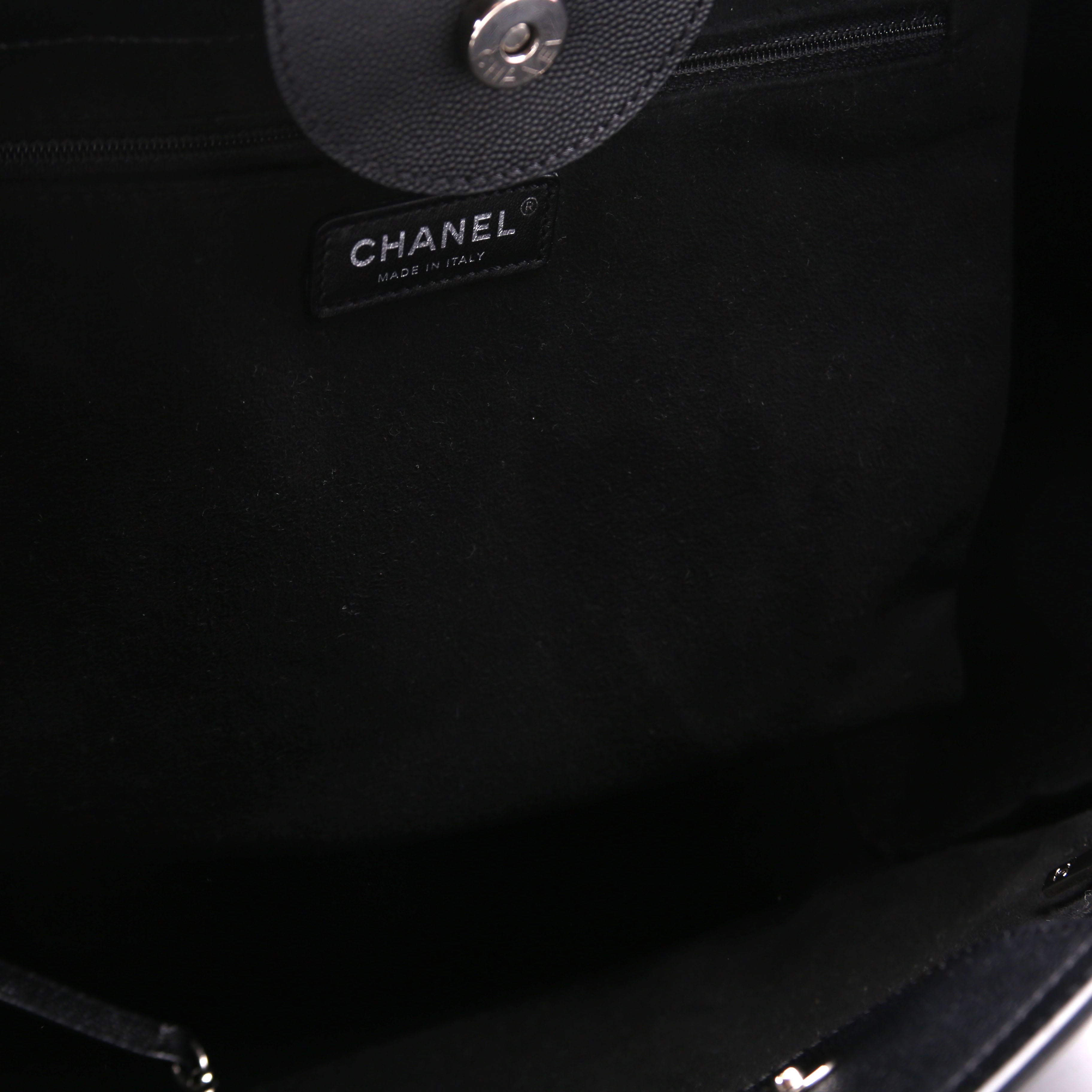 Deauville Studded Caviar Small Tote Black