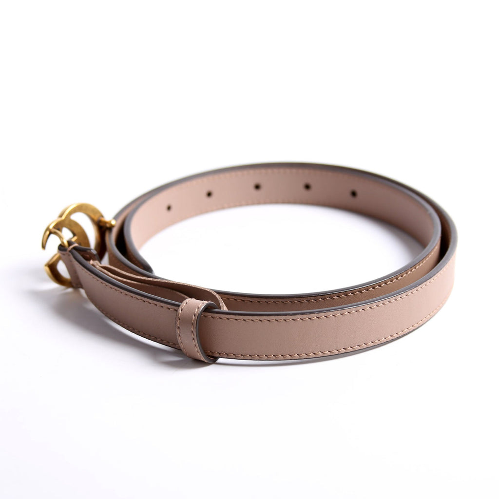 409417 GG Marmont Thin Belt Size 85/34 Taupe