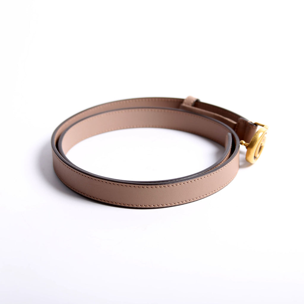 409417 GG Marmont Thin Belt Size 85/34 Taupe