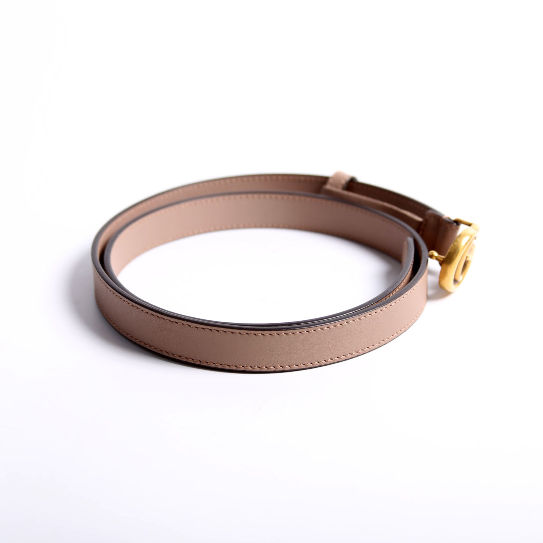 409417 GG Marmont Thin Belt Size 85/34 Taupe