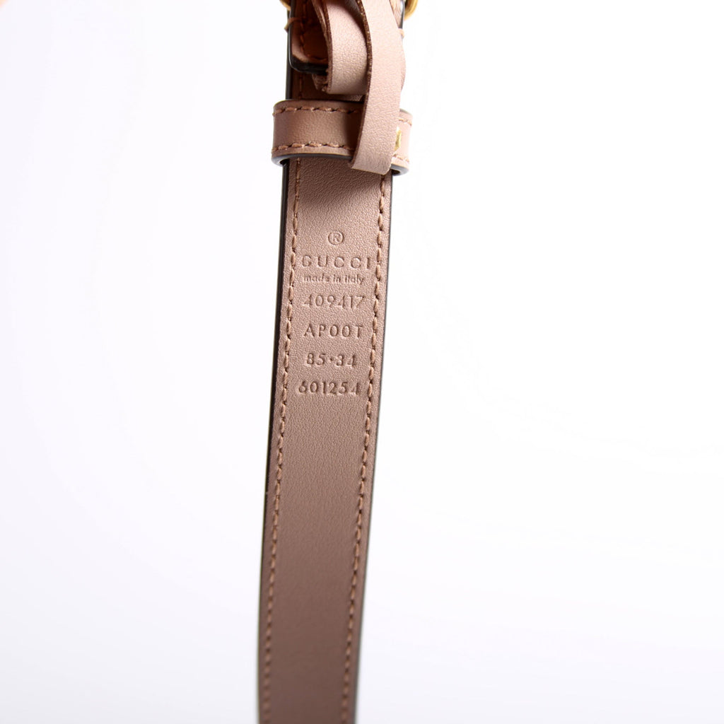 409417 GG Marmont Thin Belt Size 85/34 Taupe
