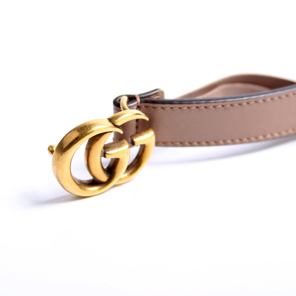 409417 GG Marmont Thin Belt Size 85/34 Taupe