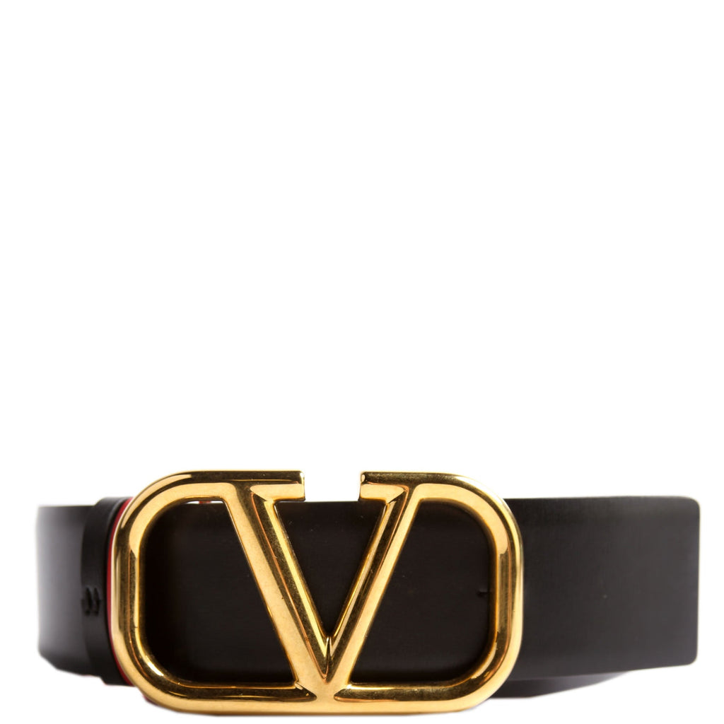 VLogo Signature 40MM Reverse Leather Size 80/32 Black/Red
