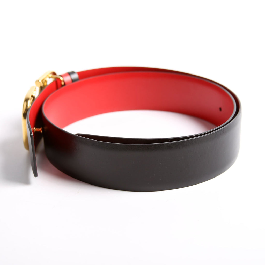 VLogo Signature 40MM Reverse Leather Size 80/32 Black/Red
