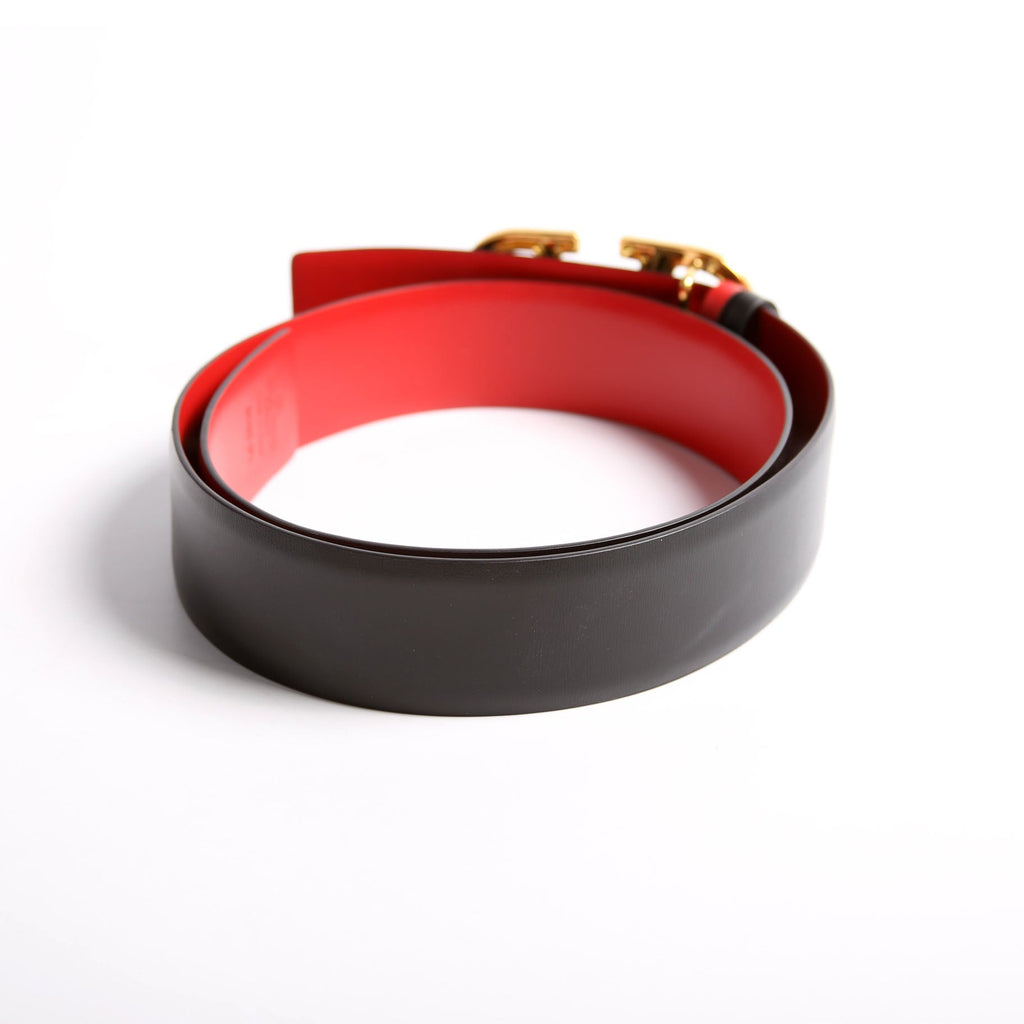 VLogo Signature 40MM Reverse Leather Size 80/32 Black/Red