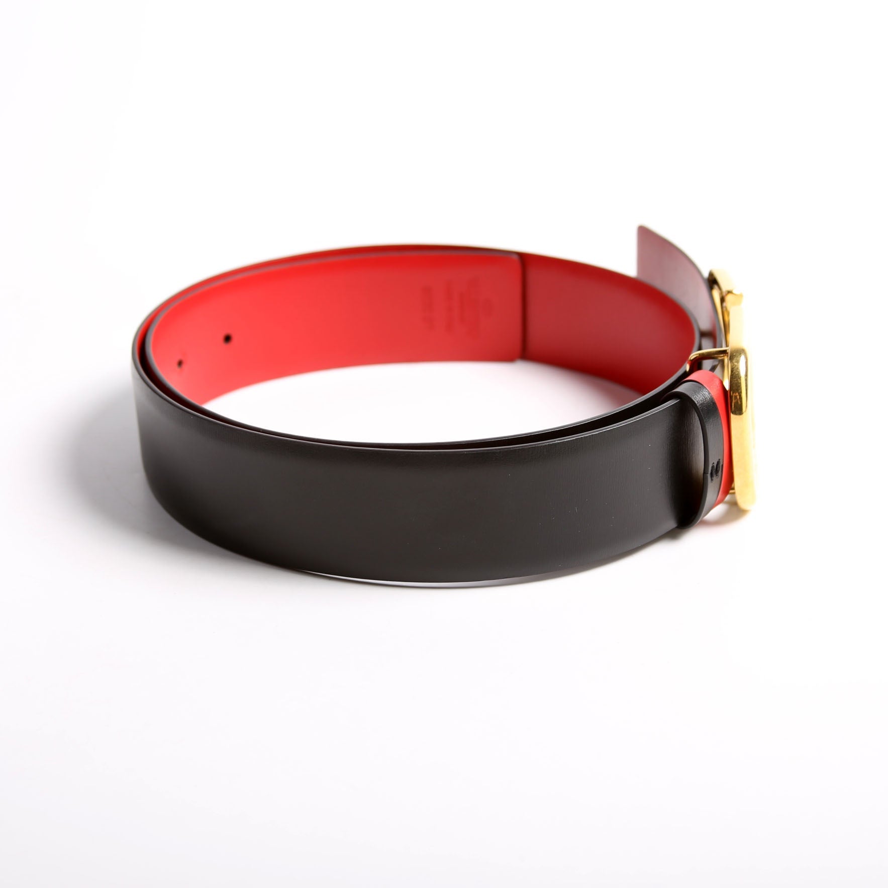 VLogo Signature 40MM Reverse Leather Size 80/32 Black/Red