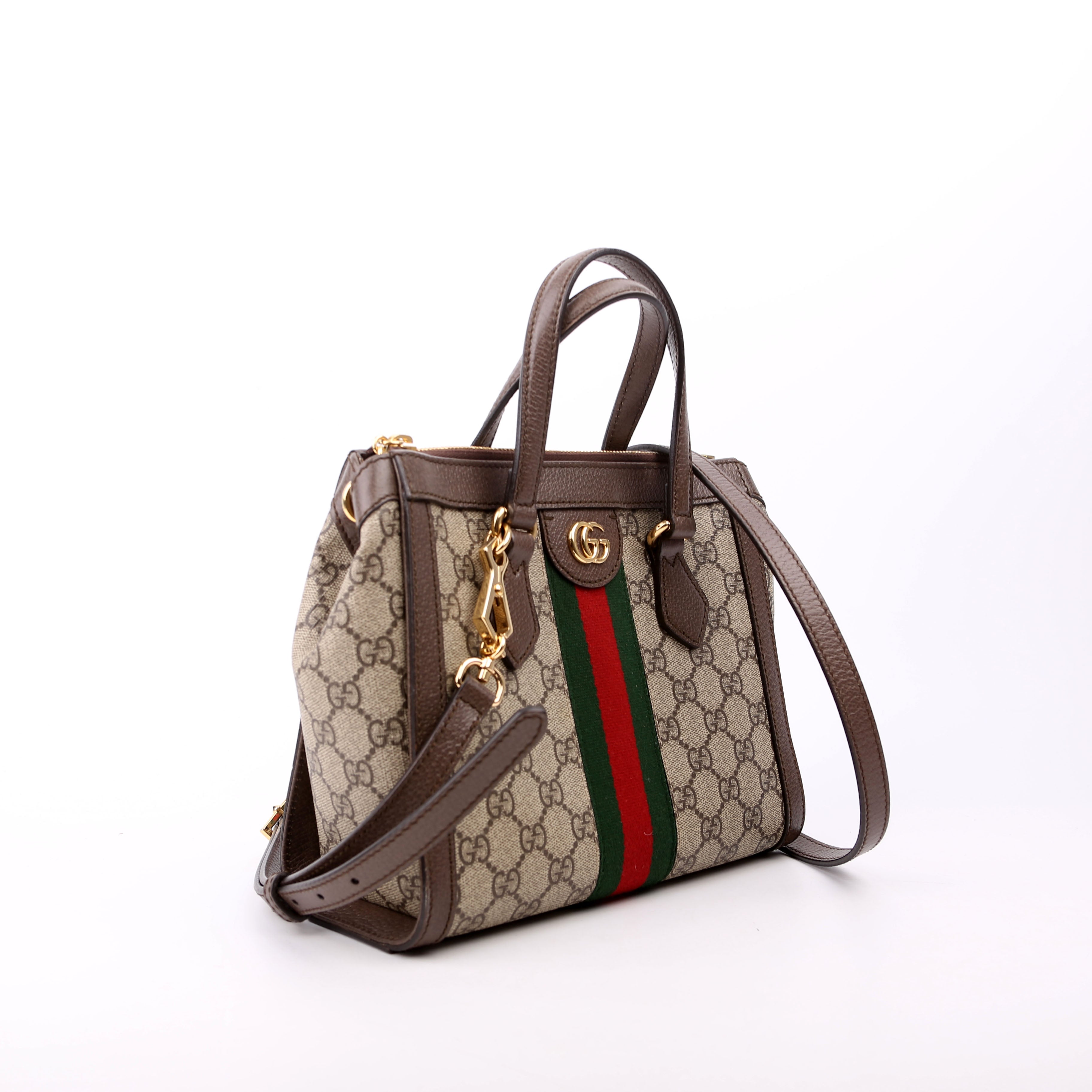 547551 GG Supreme Ophidia Small Tote Brown