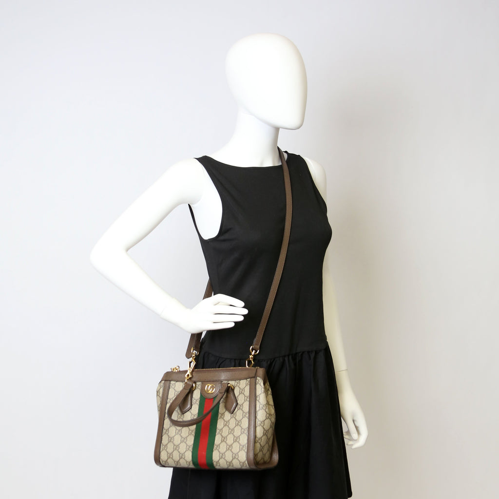 547551 GG Supreme Ophidia Small Tote Brown