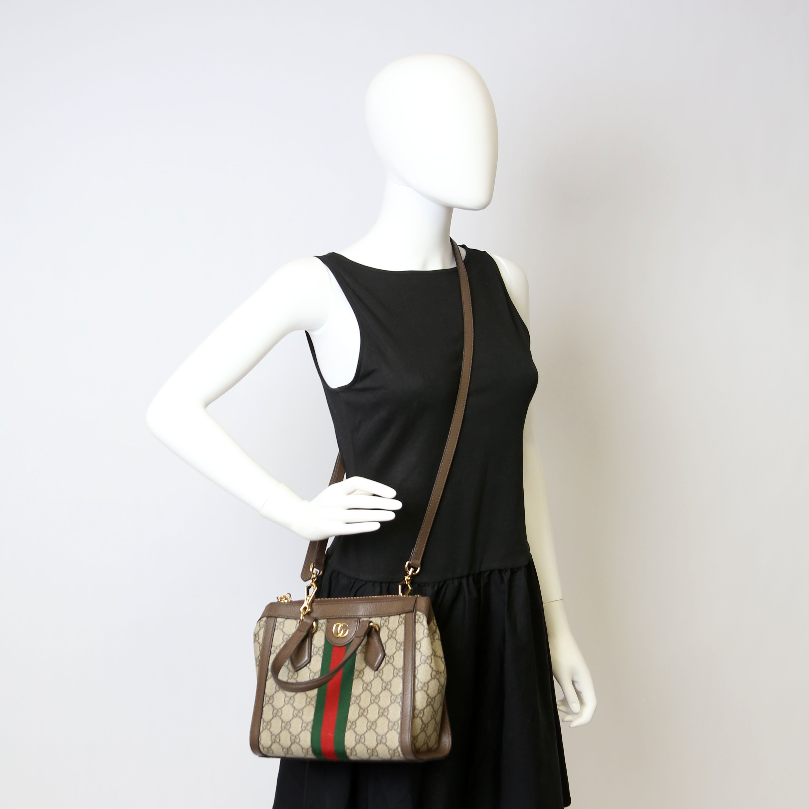 547551 GG Supreme Ophidia Small Tote Brown
