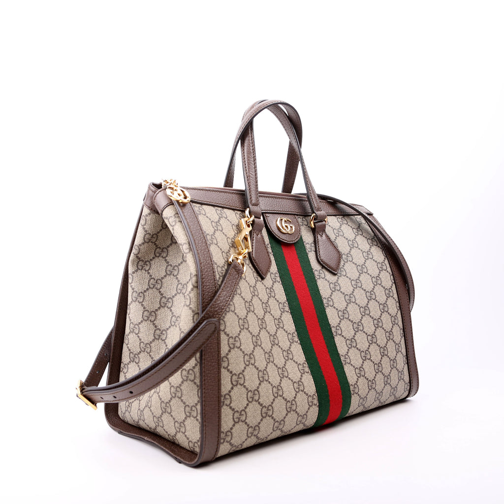 524537 Ophidia GG Medium Tote Brown
