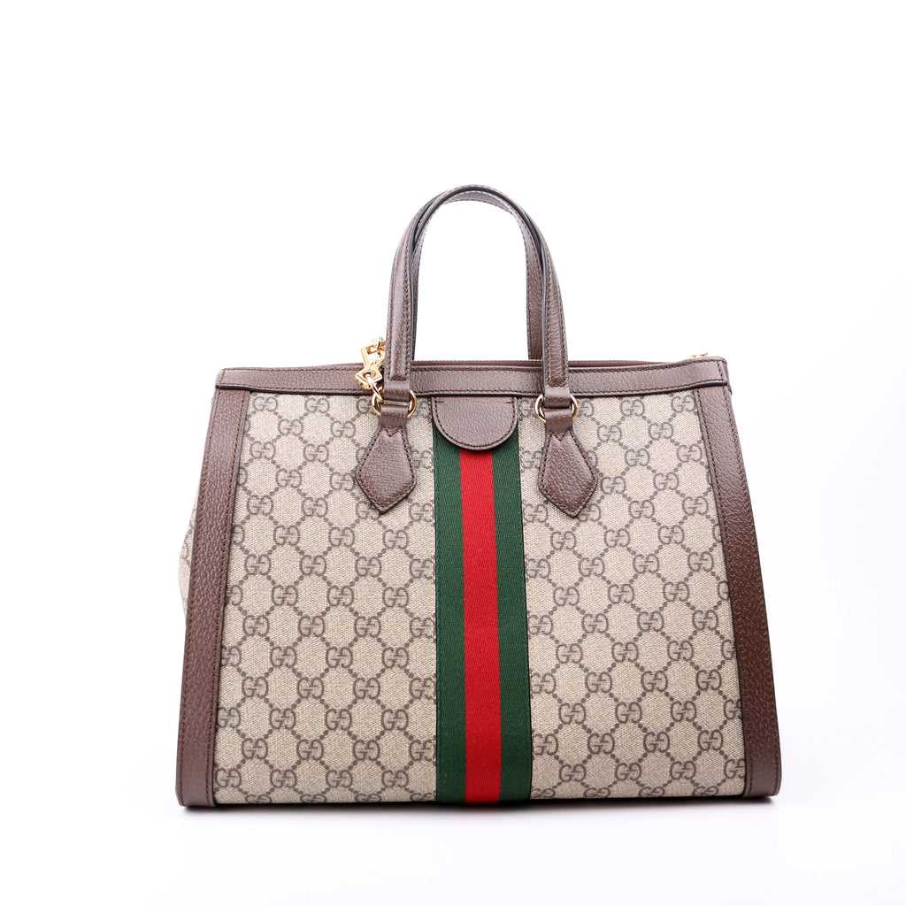 524537 Ophidia GG Medium Tote Brown