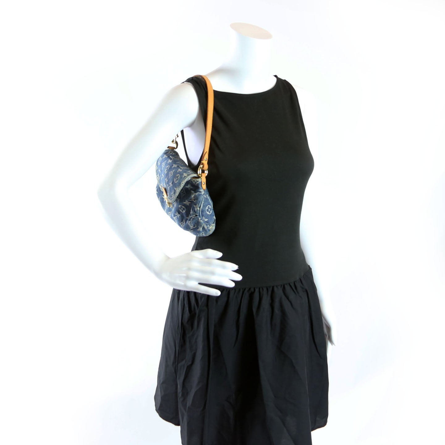 Mini Pleaty Denim Monogram