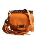 Gucci 347104 Calfskin Bamboo Nouveau Shoulder Bag Small Orange